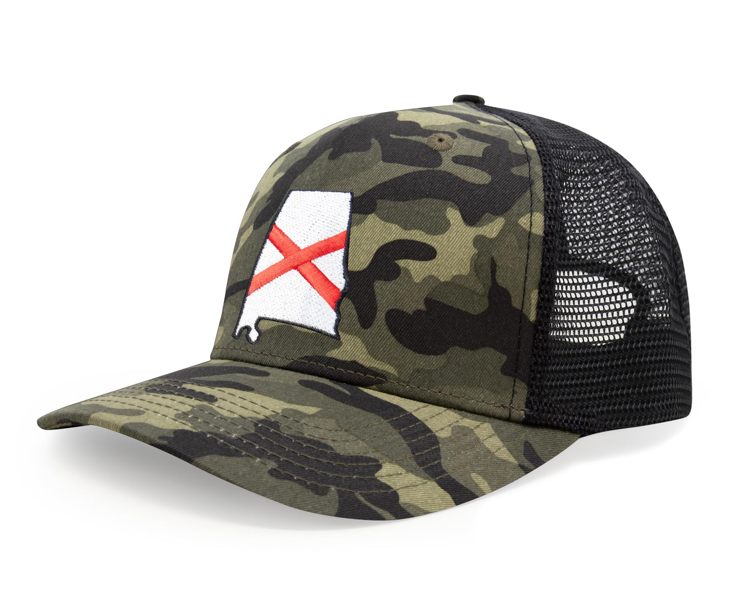 International Tie Stateline Flag Hat for Men and Women - Snapback Trucker Baseball Cap (Alabama, Camouflage)