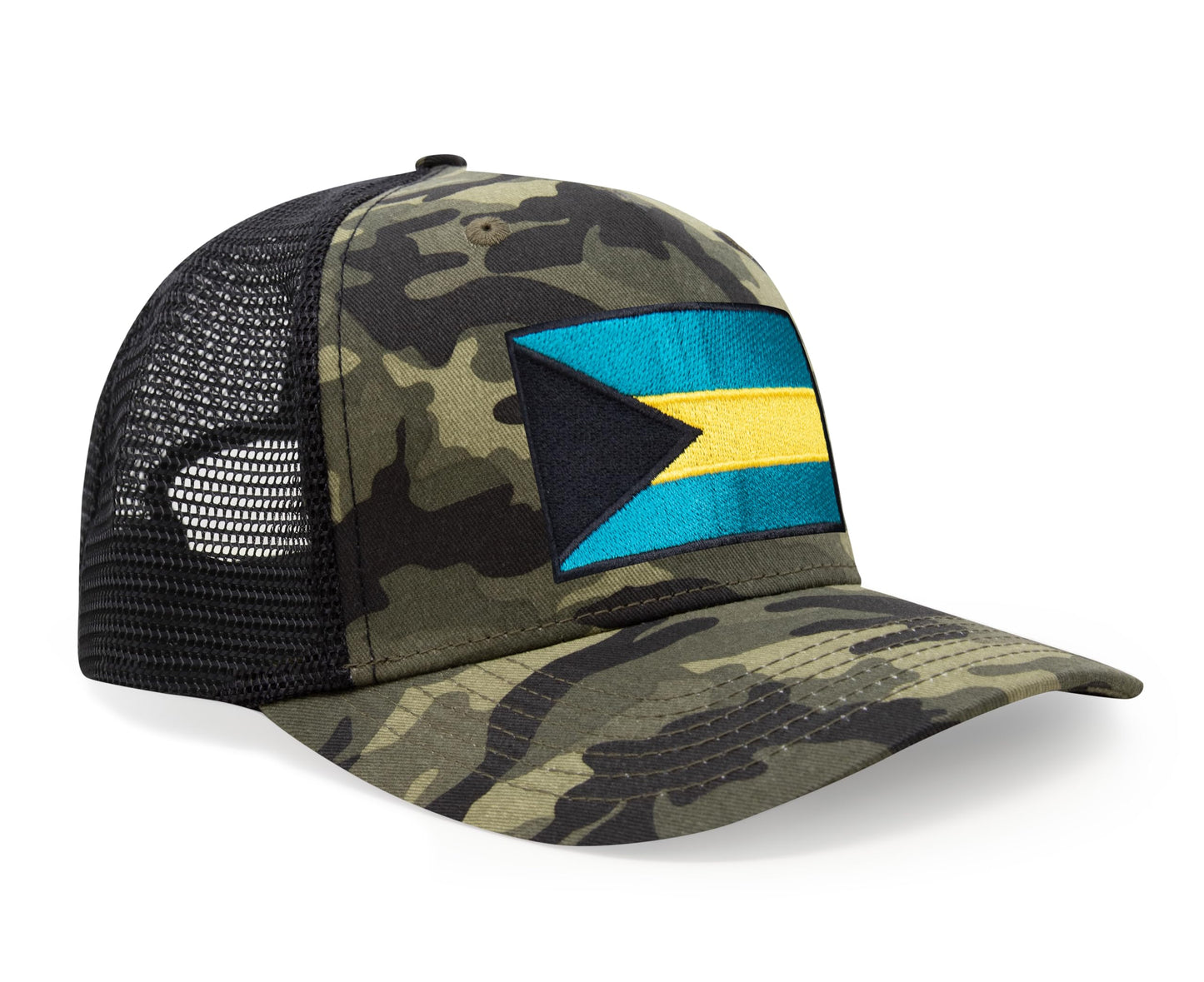 Bahamas Flag Hat for Men and Women – Adjustable Bahamian Snapback Baseball Cap by International Tie (Camouflage)