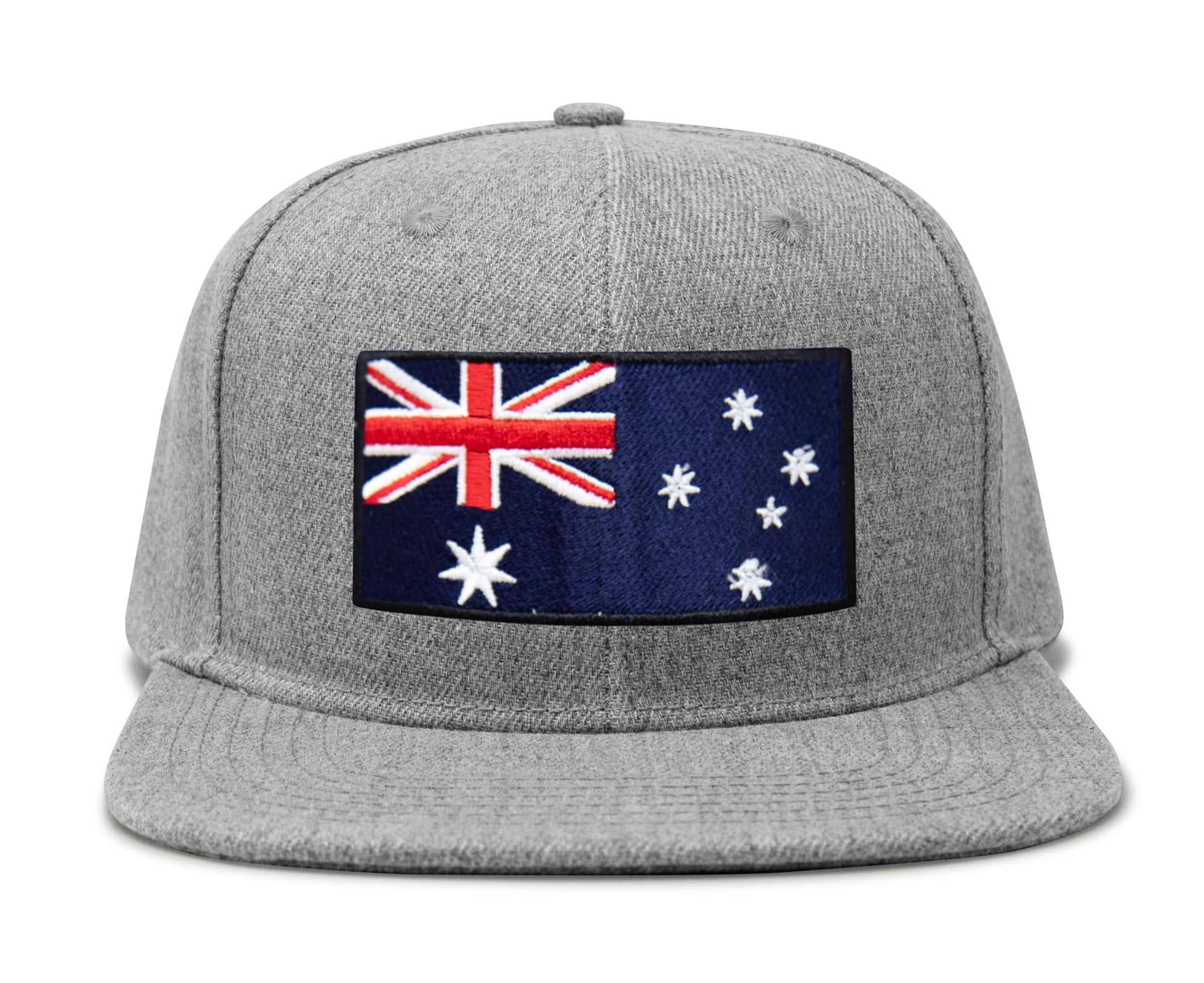 International Tie Country Hat for Men and Women, Adjustable Snapback Trucker Baseball Cap with Embroidered Patch (Greenland, Grey Flatbill) - International Tie