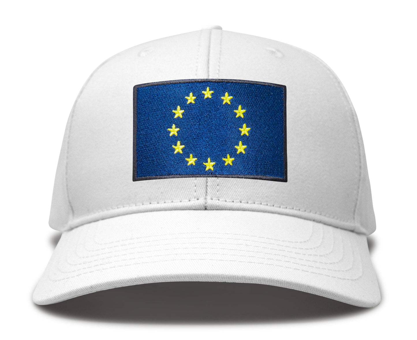 European Flag Hat for Men and Women - EU Trucker Snapback Baseball Cap by International Tie (All White)