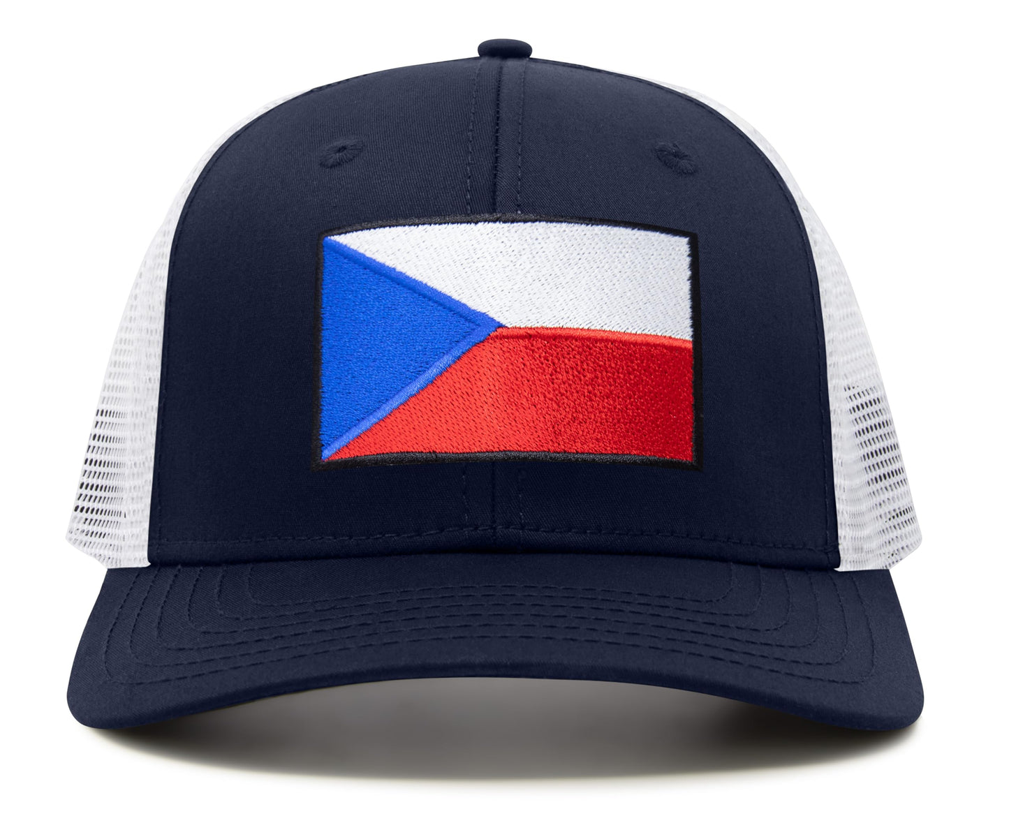 Czech Republic Flag Hat for Men and Women – Adjustable Snapback Baseball Cap by International Tie (Navy White)