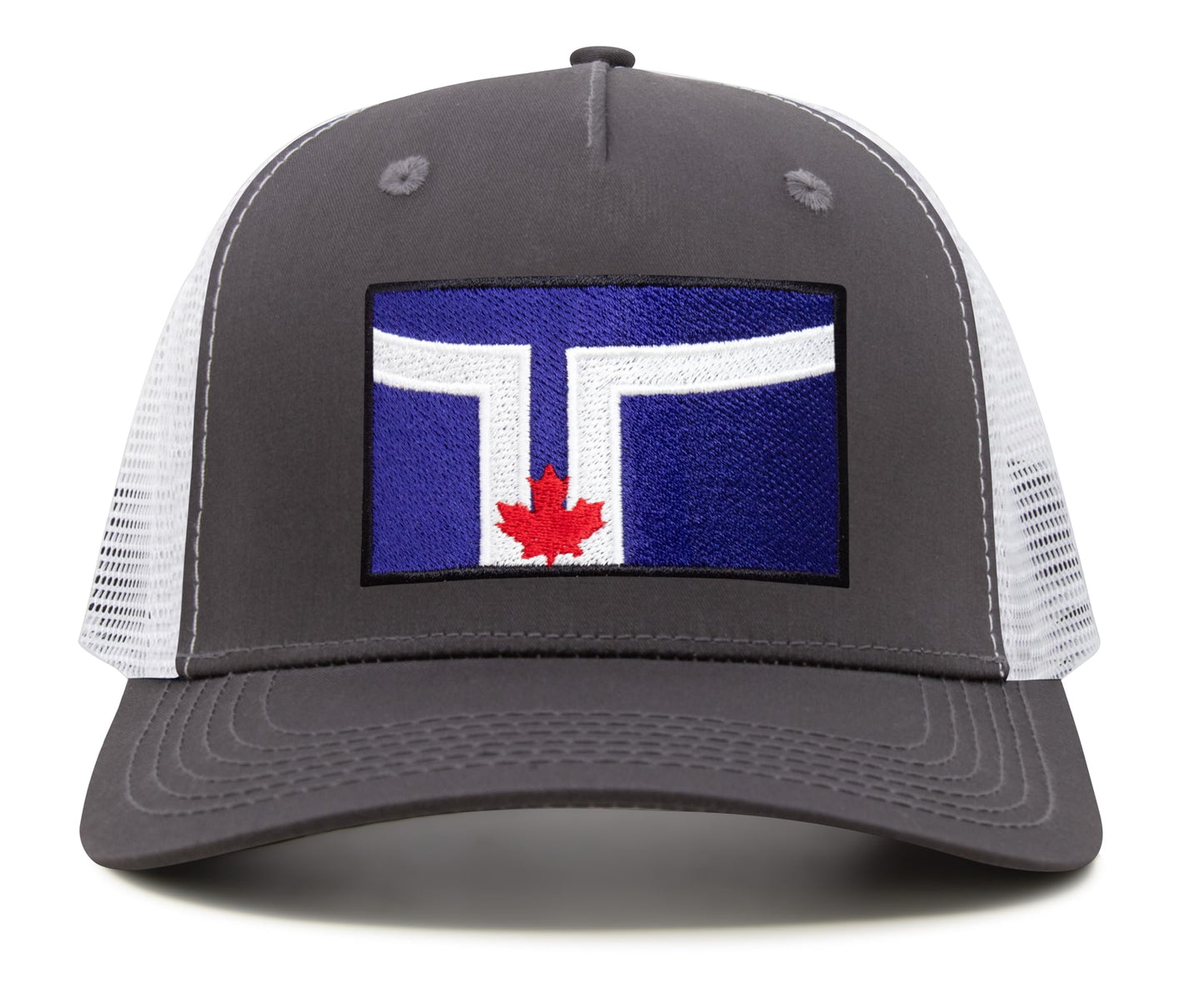 International Tie City Hat for Men and Women, Adjustable Snapback Trucker Baseball Cap with Embroidered Patch (Toronto, Grey White) - International Tie