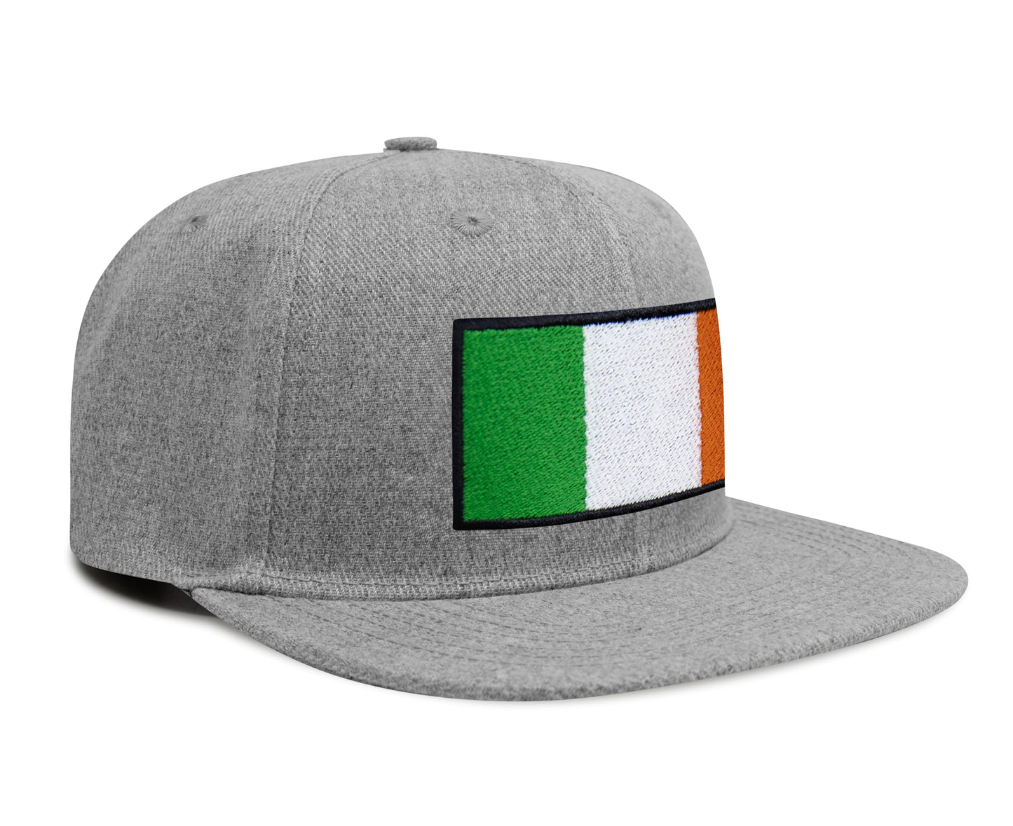 International Tie Irish Flag Hat for Men and Women - Ireland Snapback Trucker Baseball Cap (Grey Flatbill)