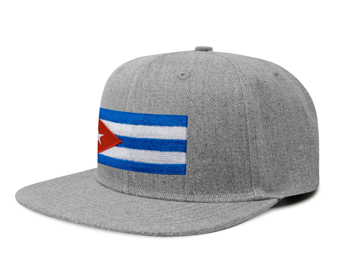 International Tie Country Hat for Men and Women, Adjustable Snapback Trucker Baseball Cap with Embroidered Patch (Cuba, Grey Flatbill) - International Tie