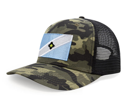 International Tie Premium Madison Flag Hat for Men and Women - Snapback Trucker Baseball Cap (Camouflage)