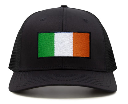 International Tie Irish Flag Hat for Men and Women - Ireland Snapback Trucker Baseball Cap (All Black)
