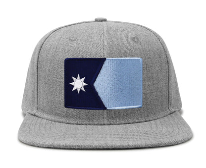 International Tie Minnesota Flag Trucker Hat for Men and Women - Snapback Baseball Cap (Grey Flatbill)