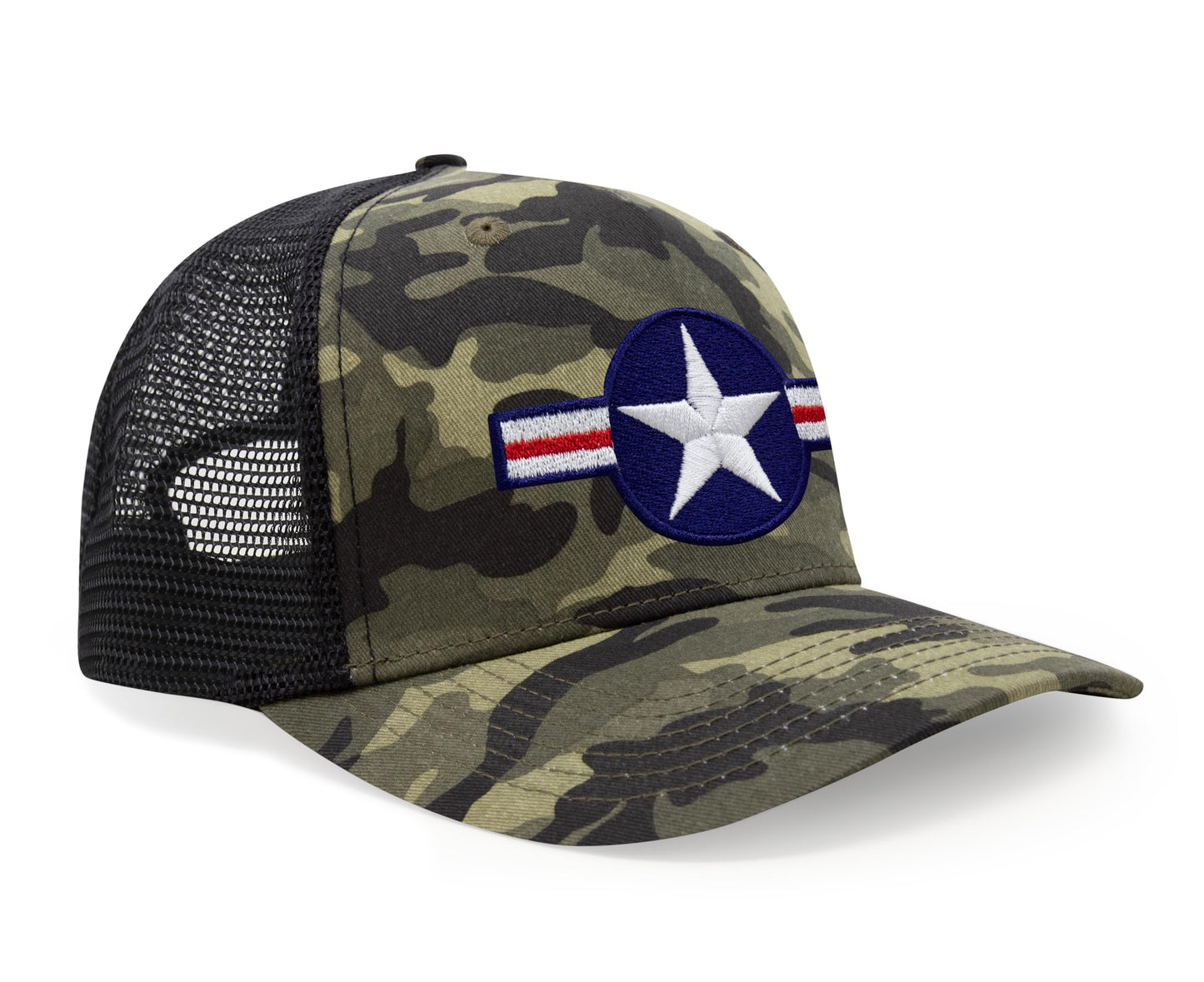International Tie Air Force Hat for Men and Women - Snapback Trucker Baseball Cap (Camouflage)