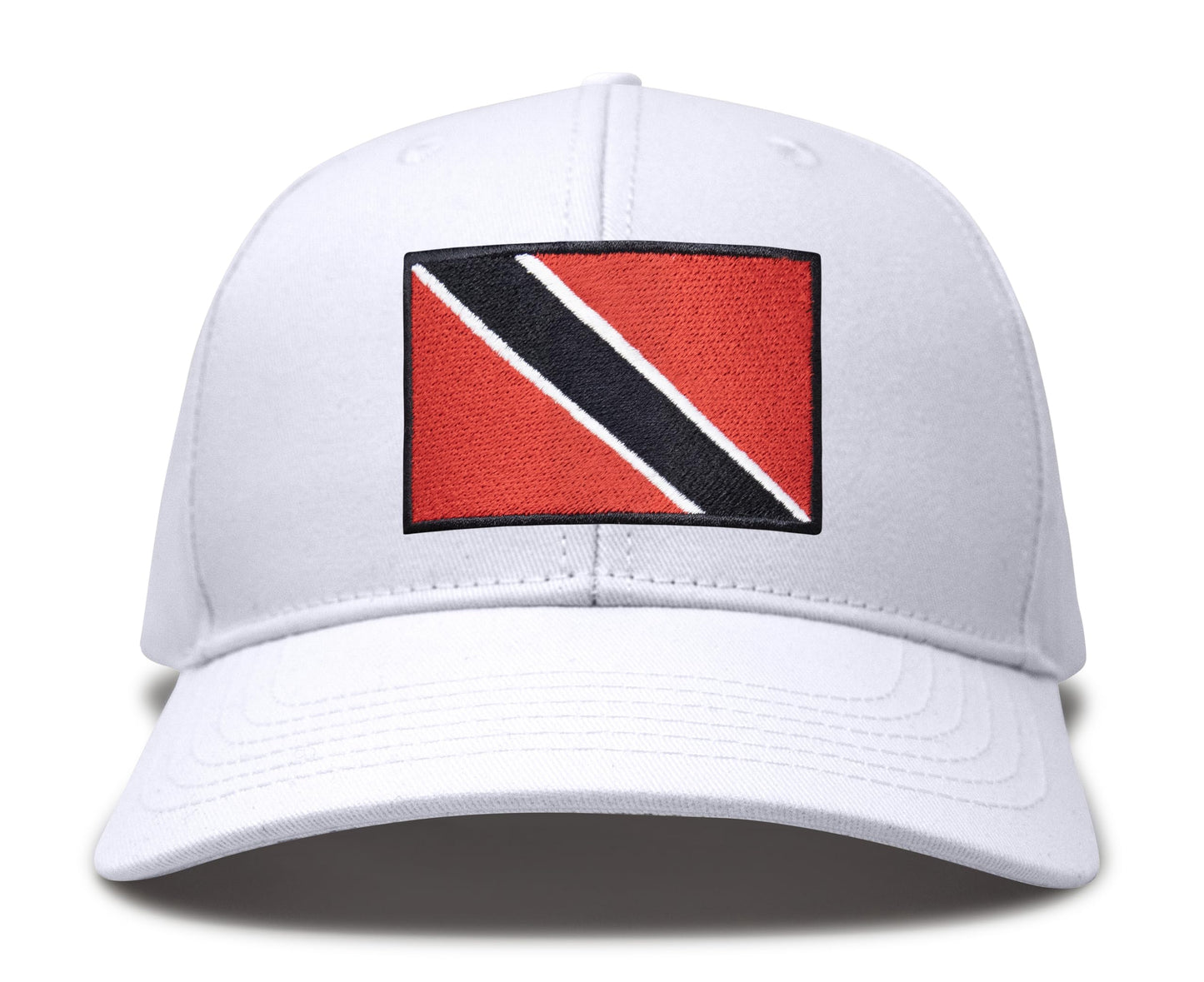 International Tie Country Hat for Men and Women, Adjustable Snapback Trucker Baseball Cap with Embroidered Patch (Trinidad and Tobago, All White) - International Tie