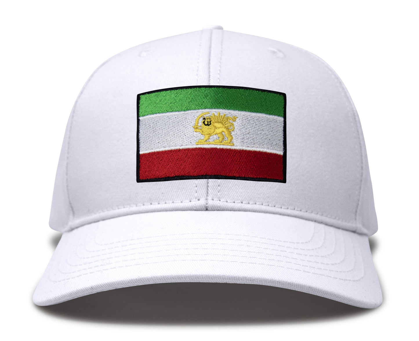 International Tie Country Flag Hat for Men and Women - Snapback Trucker Baseball Cap (Iran, All White)