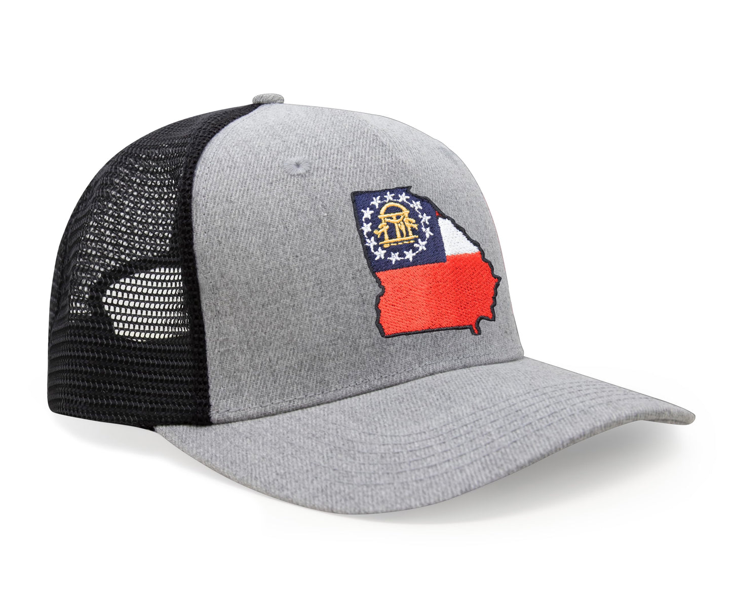 International Tie Stateline Flag Hat for Men and Women - Snapback Trucker Baseball Cap (Georgia, Grey Black) - International Tie