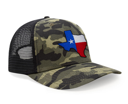 International Tie Hat for Men and ,Women Adjustable Snapback Trucker Baseball Cap with Embroidered Patch (Texas, Camouflage)