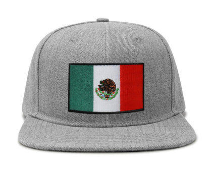 International Tie Mexico Flag Trucker Hat for Men and Women – Snapback Baseball Cap (Grey Flatbill)