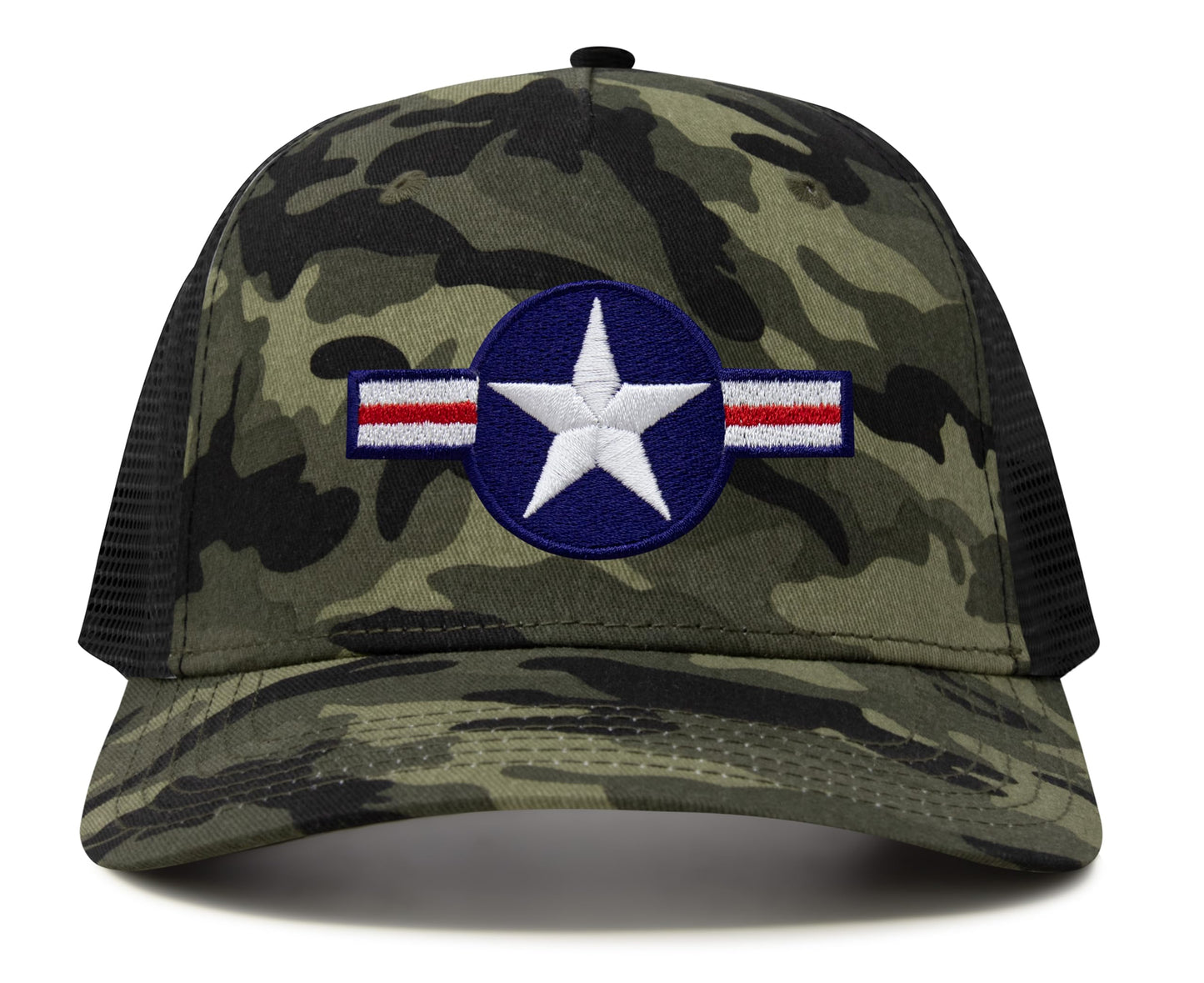 International Tie Air Force Hat for Men and Women - Snapback Trucker Baseball Cap (Camouflage)