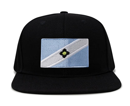 International Tie Madison Flag Trucker Hat for Men and Women - Snapback Baseball Cap (Black Flatbill)