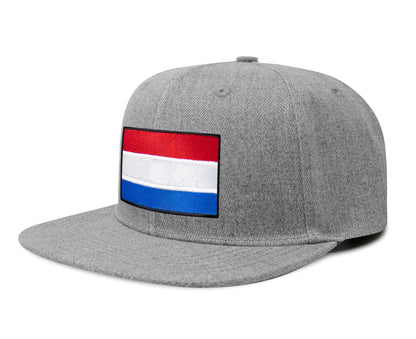 International Tie Netherlands Flag Hat for Men and Women - Adjustable Snapback Trucker Baseball Cap (Grey Flatbill)