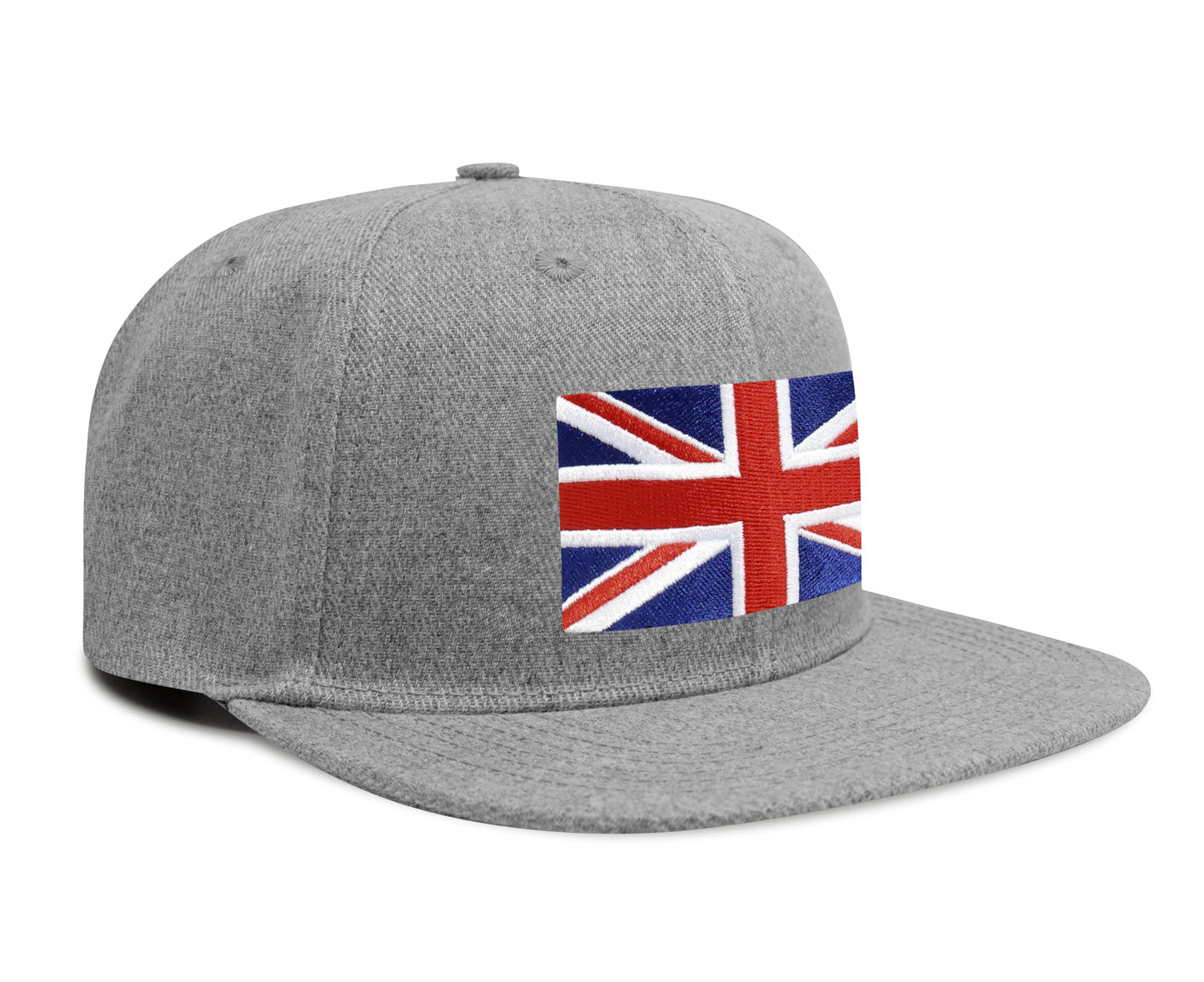 International Tie Union Jack British Flag Hat for Men and Women - United Kingdom UK Britain England London State Flag Trucker Baseball Snapback Cap (Grey Flatbill)
