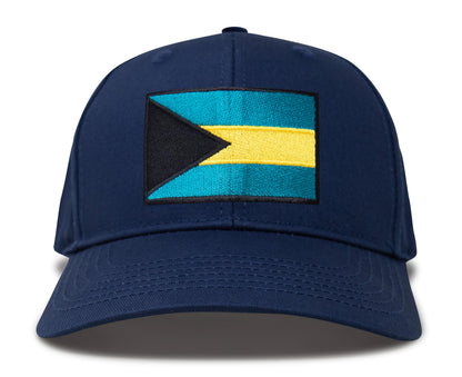 Bahamas Flag Hat for Men and Women – Adjustable Bahamian Snapback Baseball Cap by International Tie (All Navy)