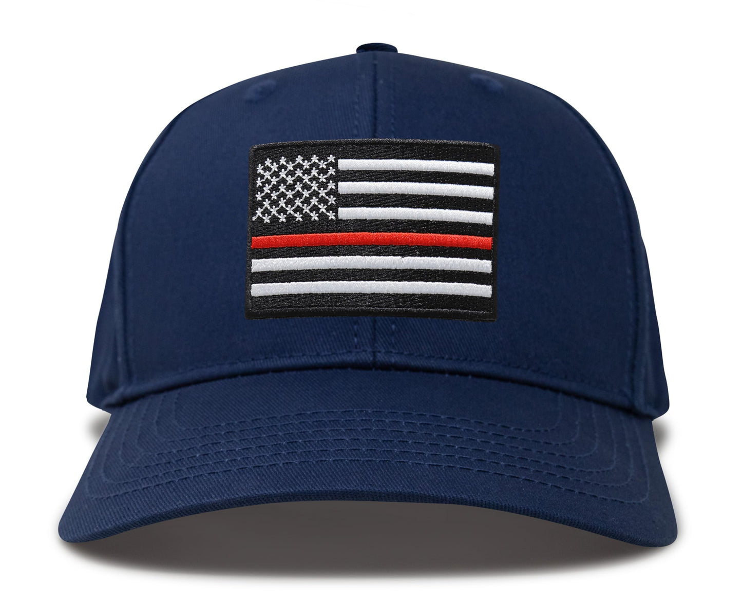 Thin Red Line Flag Trucker Hat for Men and Women – Snapback Baseball Cap by International Tie (All Navy)