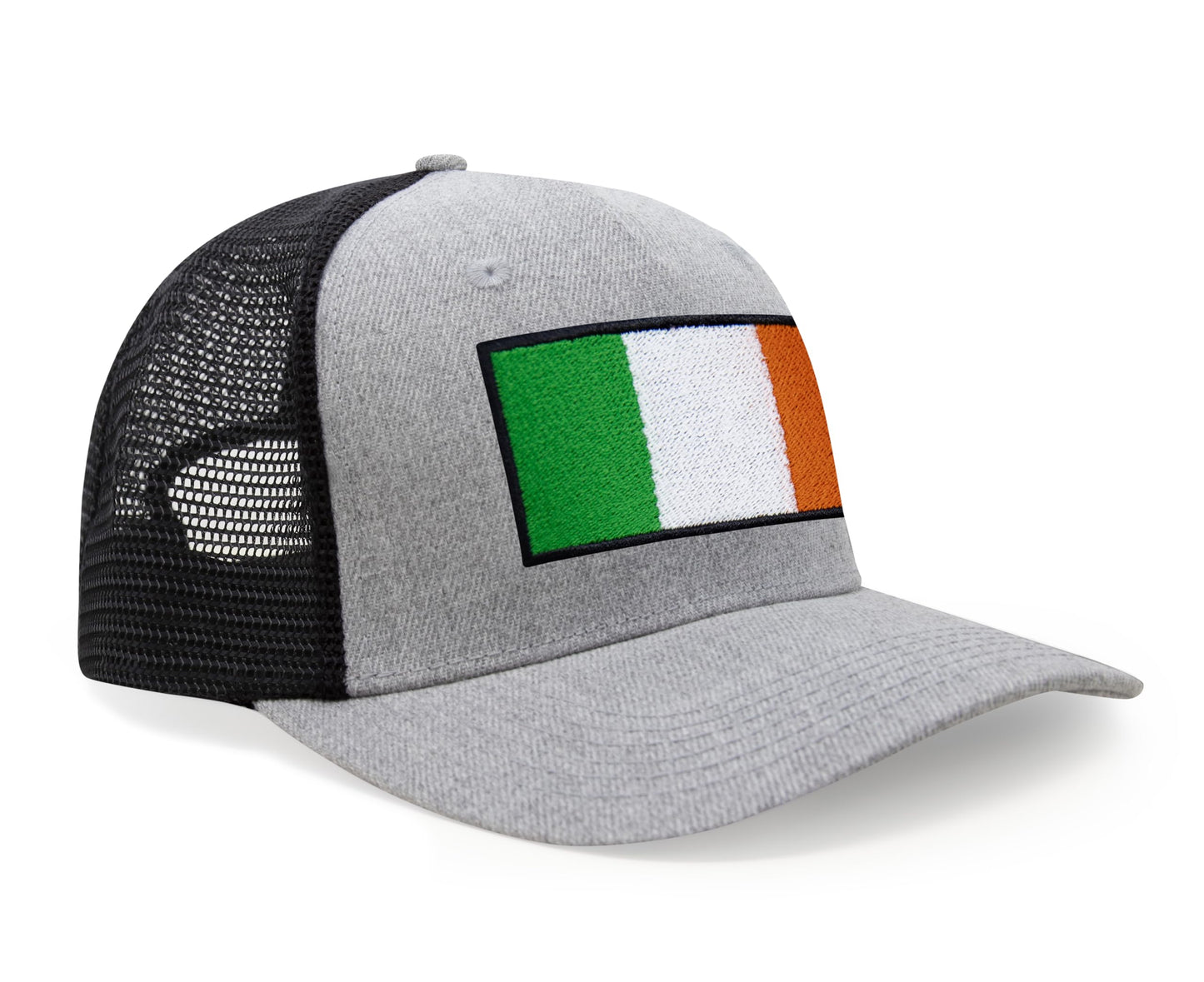 International Tie Irish Flag Hat for Men and Women - Ireland Snapback Trucker Baseball Cap (Grey Black)