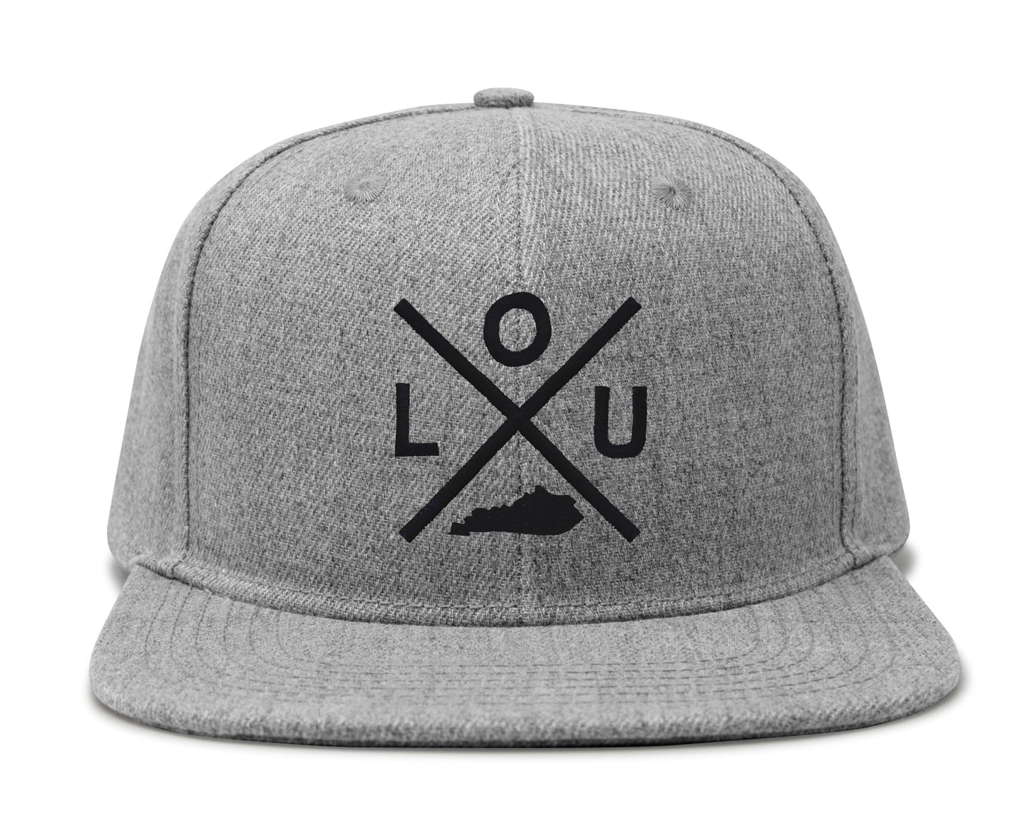 International Tie LOU (Louisville) - Hat for Men and Women - Snapback Trucker Baseball Cap (Grey Flatbill)