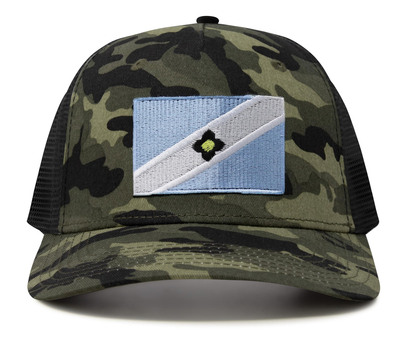 International Tie Premium Madison Flag Hat for Men and Women - Snapback Trucker Baseball Cap (Camouflage)