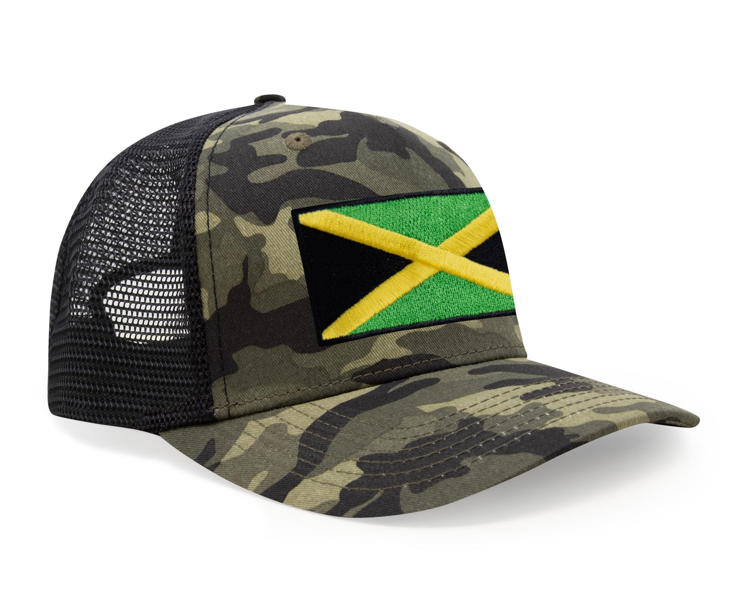 International Tie Jamaican Flag Hat for Men and Women - Jamaica Snapback Trucker Baseball Cap (Camouflage)
