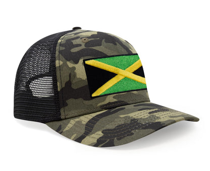 International Tie Jamaican Flag Hat for Men and Women - Jamaica Snapback Trucker Baseball Cap (Camouflage)