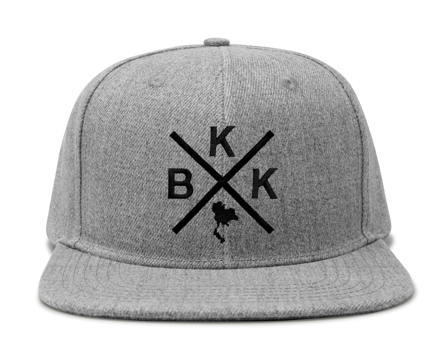 International Tie Bangkok BKK Hat for Men and Women - Snapback Trucker Baseball Cap (Grey Flatbill)