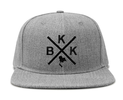 International Tie Bangkok BKK Hat for Men and Women - Snapback Trucker Baseball Cap (Grey Flatbill)