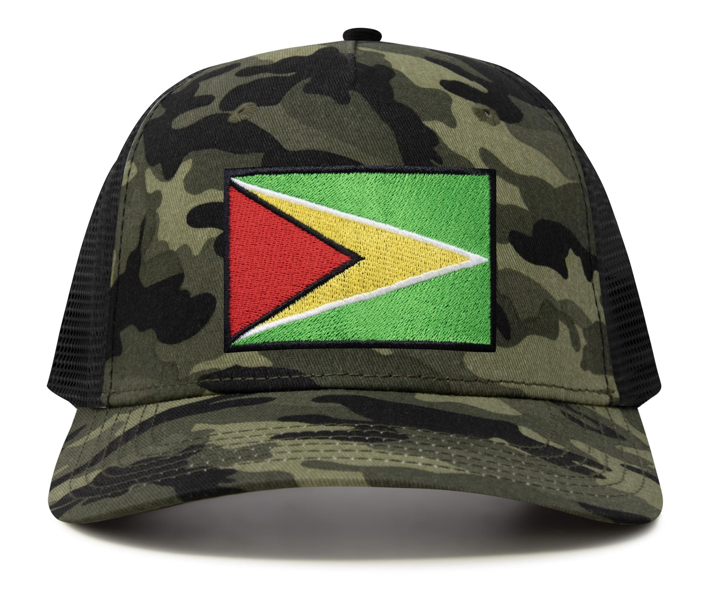 International Tie Country Hat for Men and Women, Adjustable Snapback Trucker Baseball Cap with Embroidered Patch (Guyana, Camouflage) - International Tie