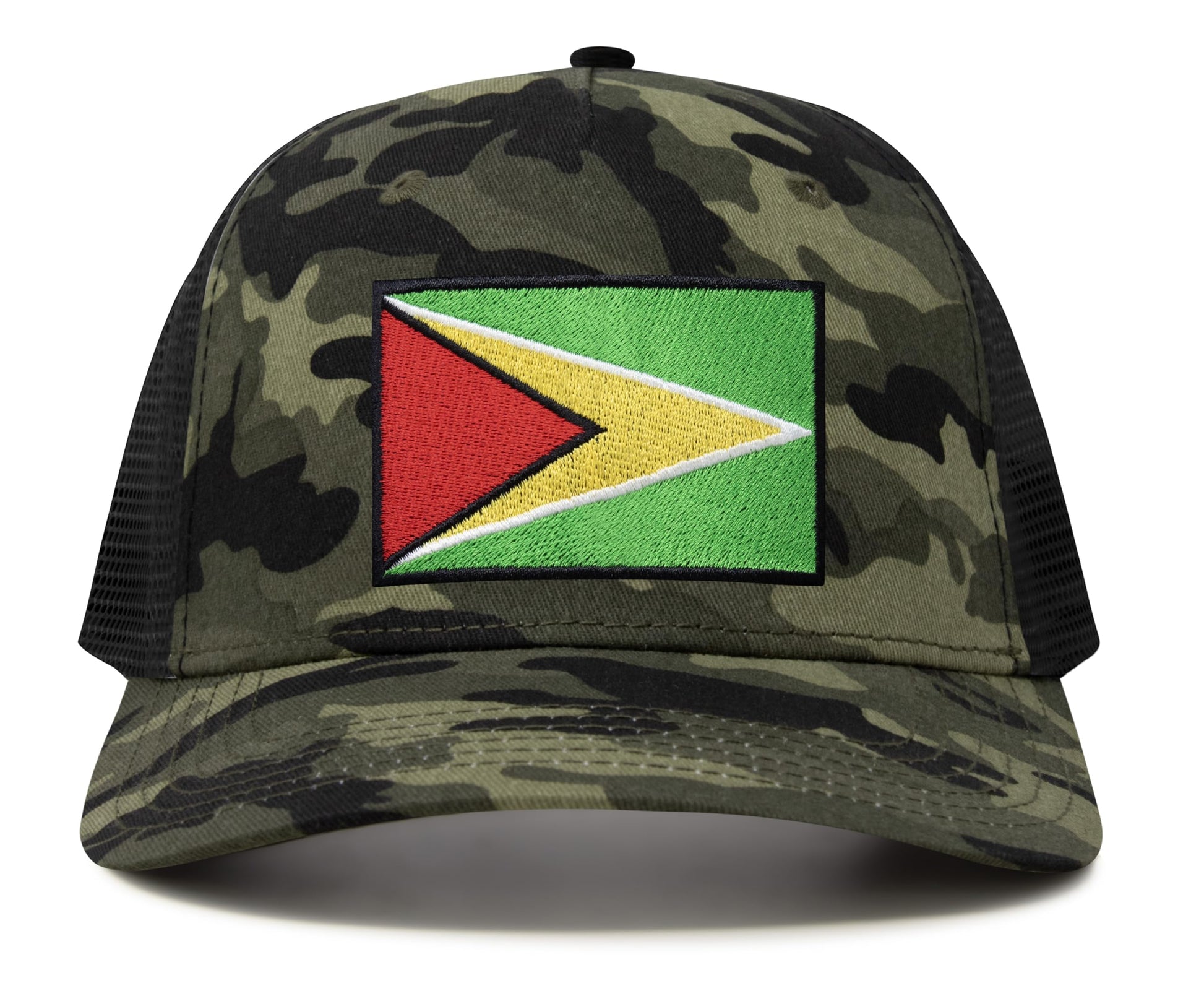International Tie Country Hat for Men and Women, Adjustable Snapback Trucker Baseball Cap with Embroidered Patch (Guyana, Camouflage) - International Tie