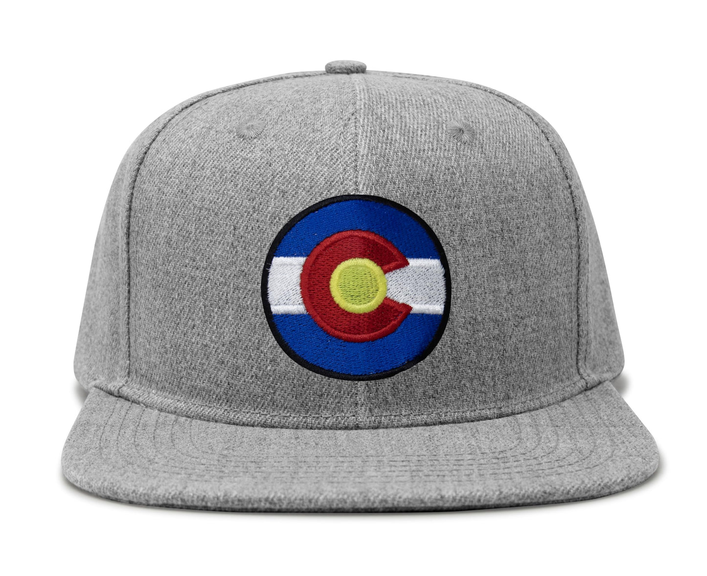 International Tie Stateline Flag Hat for Men and Women - Snapback Trucker Baseball Cap (Colorado, Grey Flatbill)