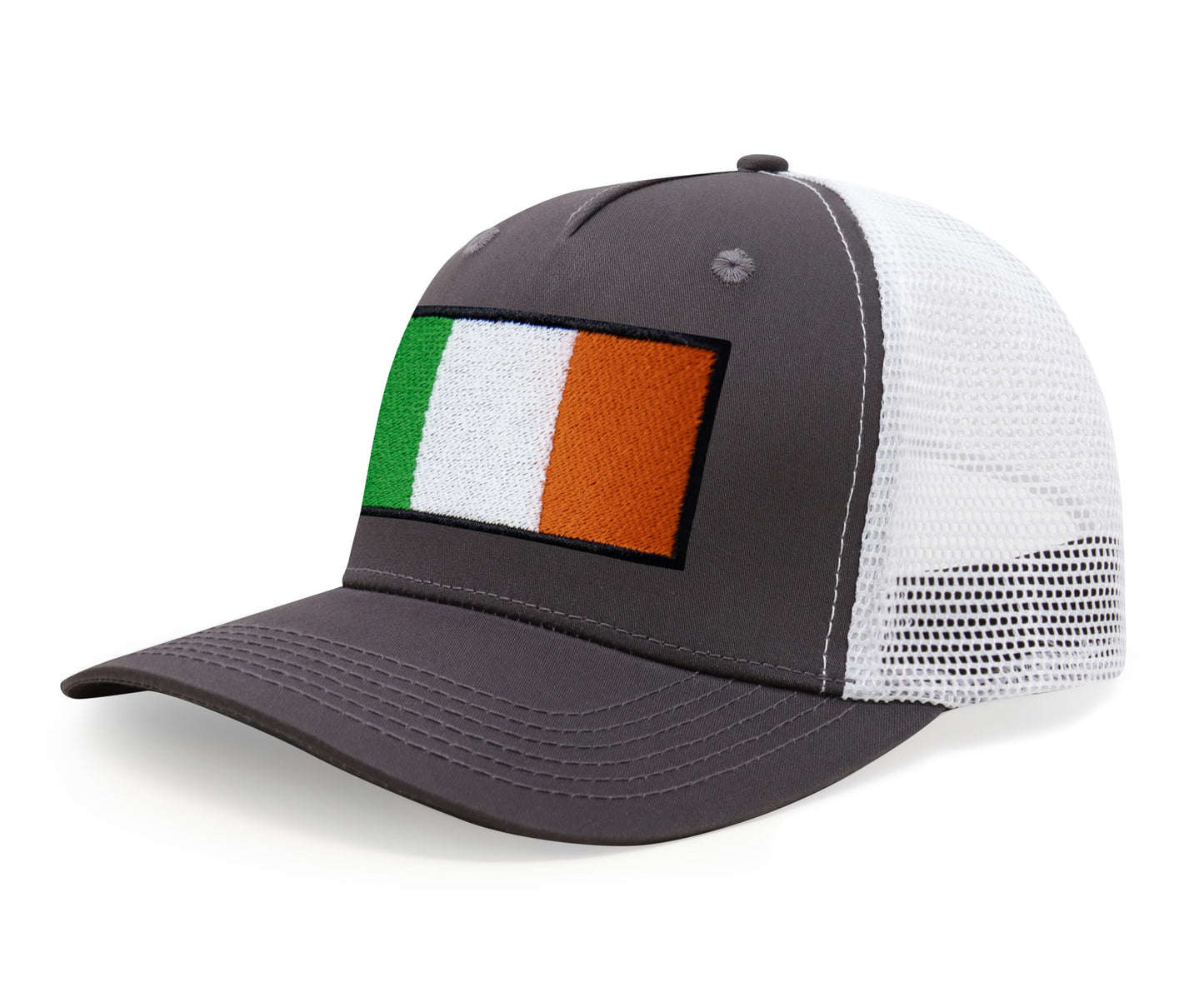 International Tie Irish Flag Hat for Men and Women - Ireland Snapback Trucker Baseball Cap (Grey White)
