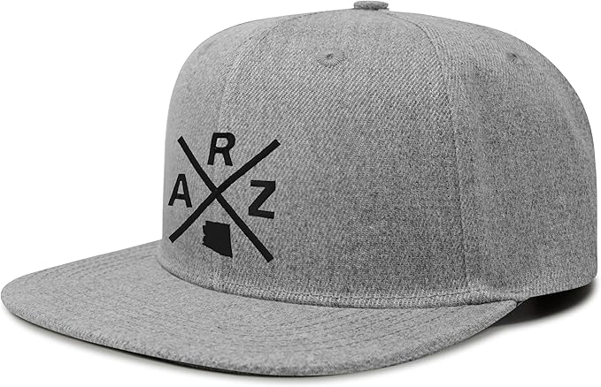International Tie ARZ (Arizona) - Hat for Men and Women - Snapback Trucker Baseball Cap (Grey Flatbill)