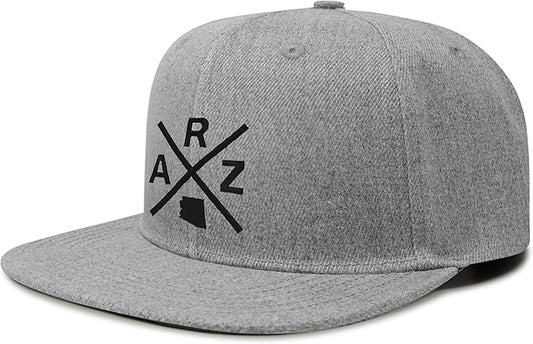 International Tie ARZ (Arizona) - Hat for Men and Women - Snapback Trucker Baseball Cap (Grey Flatbill)