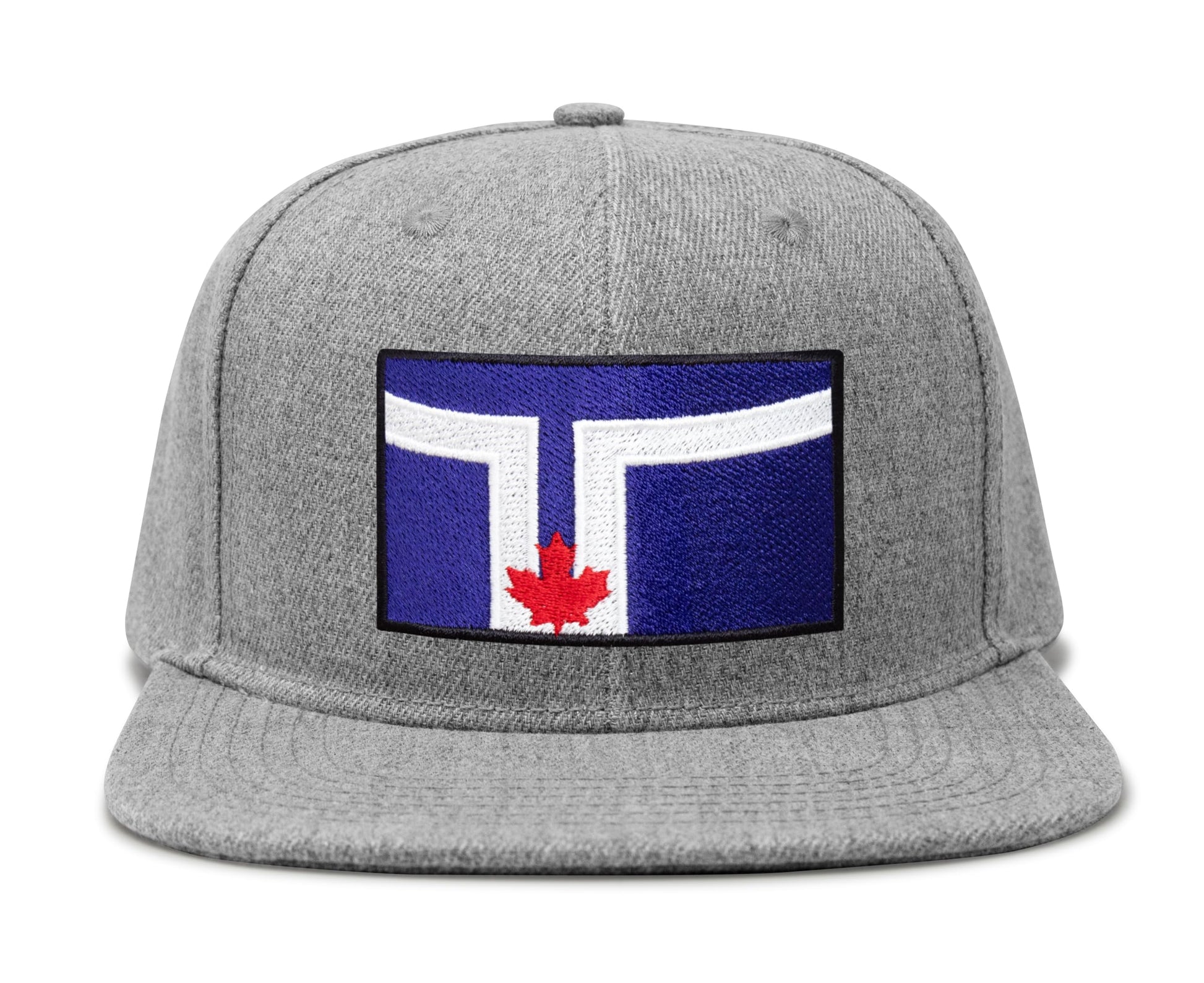 International Tie City Hat for Men and Women, Adjustable Snapback Trucker Baseball Cap with Embroidered Patch (Toronto, Grey Flatbill) - International Tie