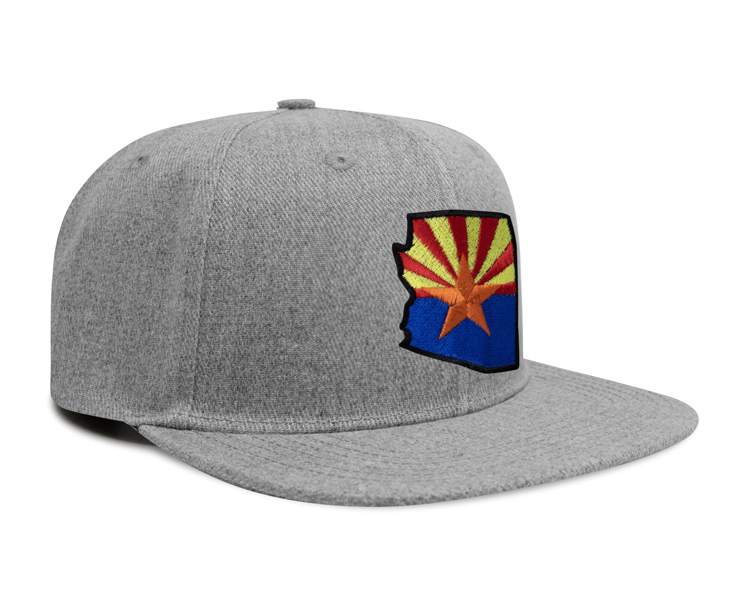 International Tie Stateline Flag Hat for Men and Women - Snapback Trucker Baseball Cap (Arizona, Grey Flatbill)