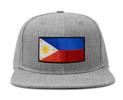 International Tie Philippines Hat for Men and Women - Snapback Trucker Baseball Cap (Grey Flatbill)