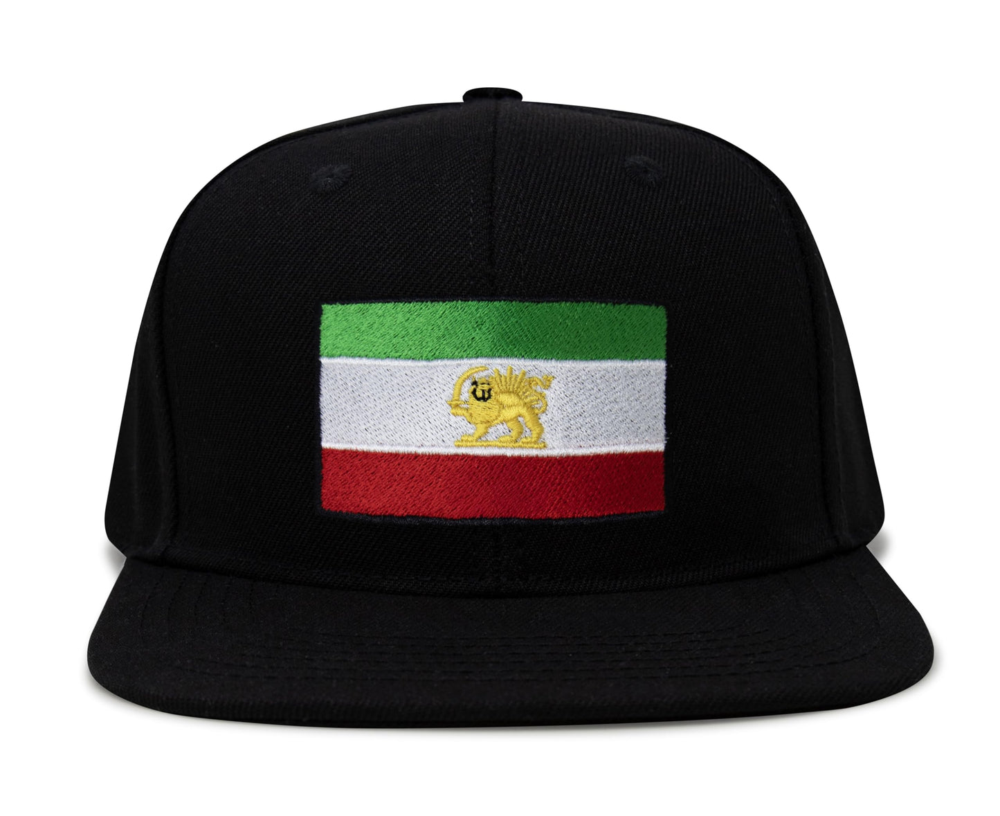 International Tie Country Flag Hat for Men and Women - Snapback Trucker Baseball Cap (Iran, Black Flatbill)