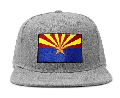 International Tie Arizona Flag Hat for Men and Women - Snapback Trucker Baseball Cap (Grey Flatbill)