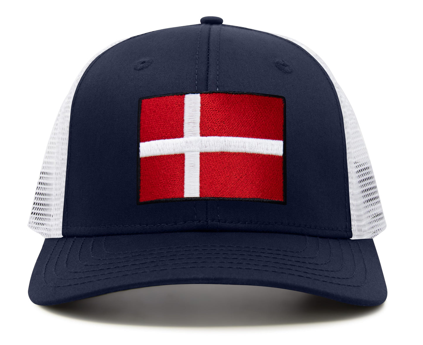 Denmark Flag Hat for Men and Women – Adjustable Snapback Baseball Cap by International Tie (Navy White)