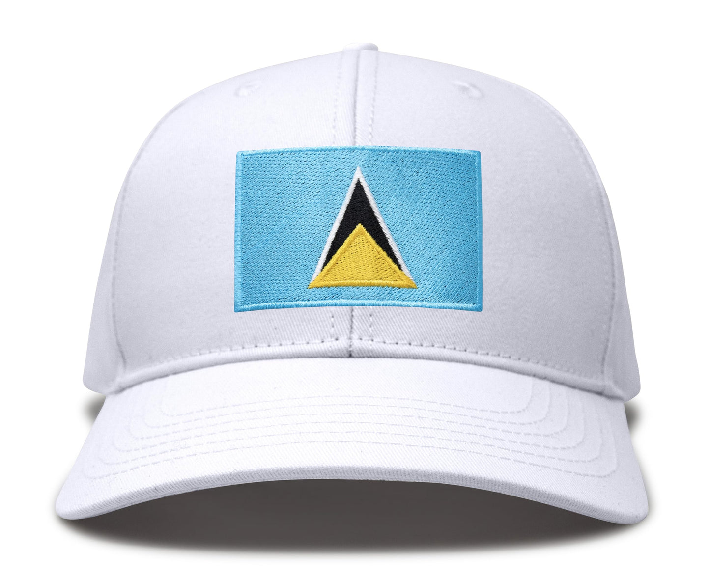 International Tie Country Hat for Men and Women, Adjustable Snapback Trucker Baseball Cap with Embroidered Patch (Saint Luca, All White) - International Tie