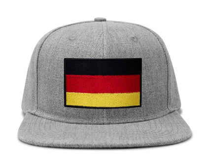 International Tie Germany Flag Hat for Men and Women - Adjustable Snapback Trucker Baseball Cap (Grey Flatbill)