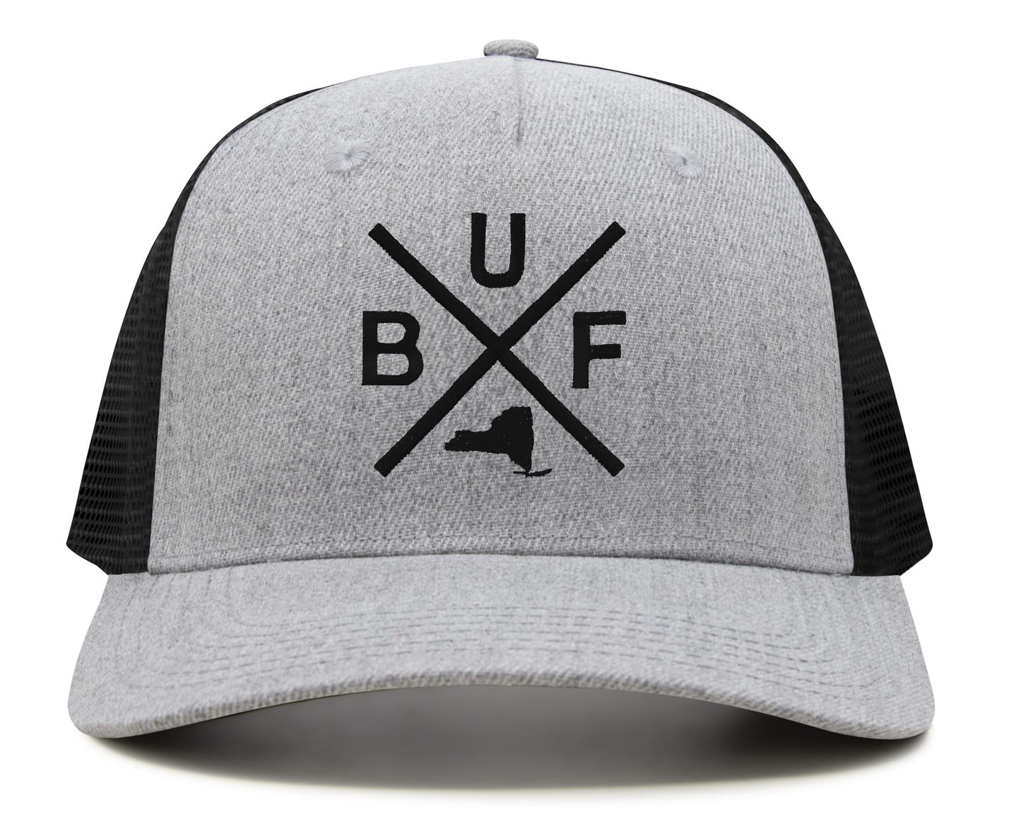 International Tie Texas Hat for Men and Women, BUF Snapback Trucker Baseball Cap, Embroidered Cross Logo (Grey Black)