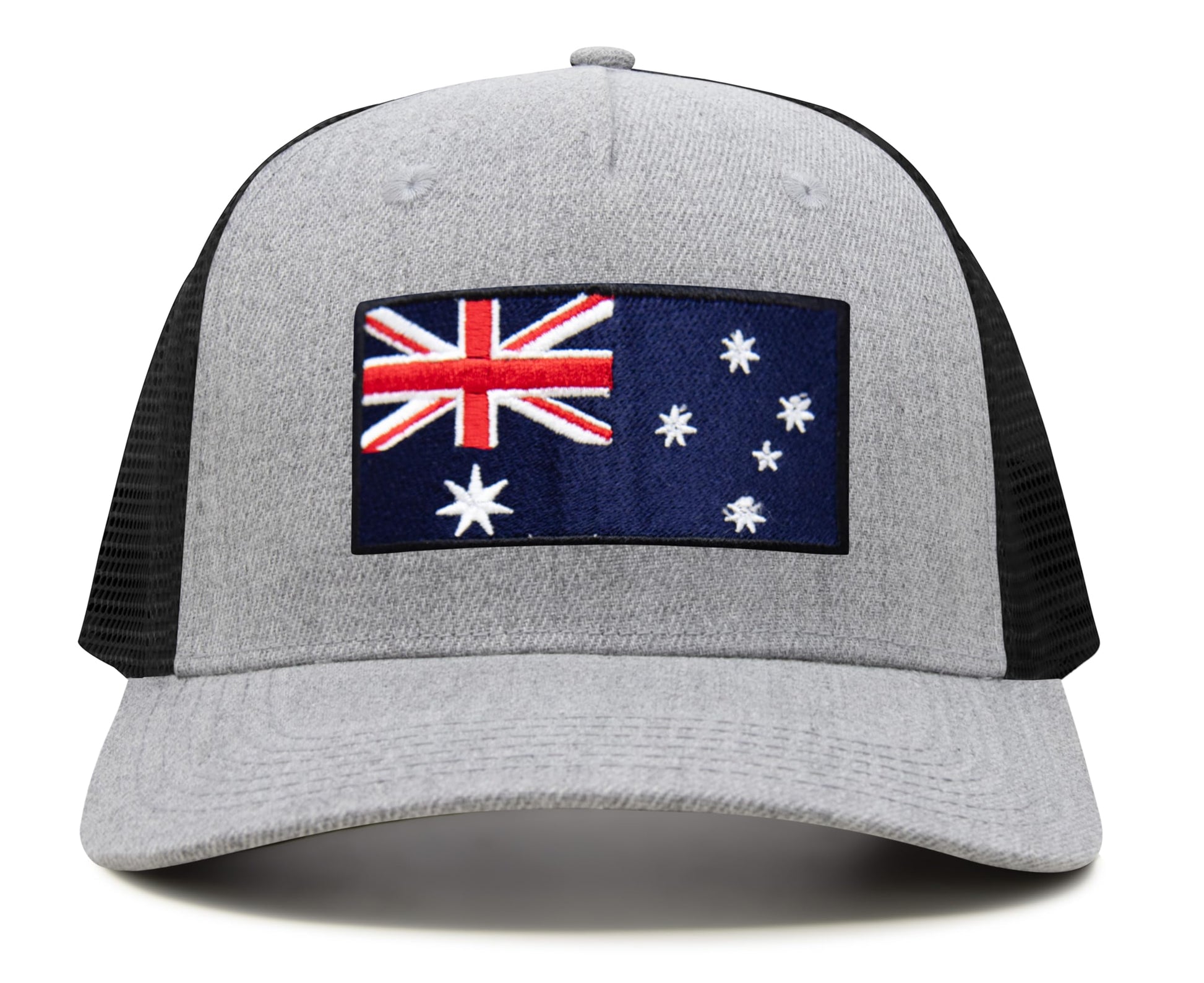 International Tie Country Hat for Men and Women, Adjustable Snapback Trucker Baseball Cap with Embroidered Patch (Greenland, Grey Black) - International Tie