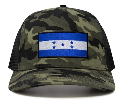 International Tie Honduras Flag Hat for Men and Women - Adjustable Snapback Trucker Baseball Cap (Camouflage)