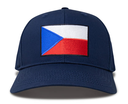 Czech Republic Flag Hat for Men and Women – Adjustable Snapback Baseball Cap by International Tie (All Navy)