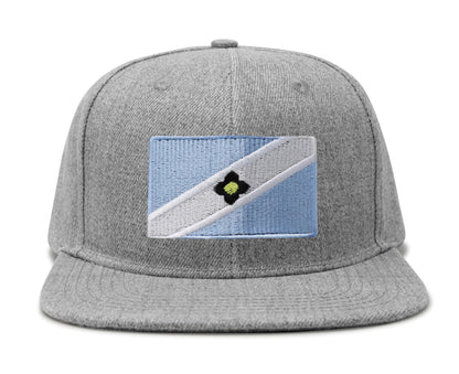 International Tie Madison Flag Trucker Hat for Men and Women - Snapback Baseball Cap (Grey Flatbill)
