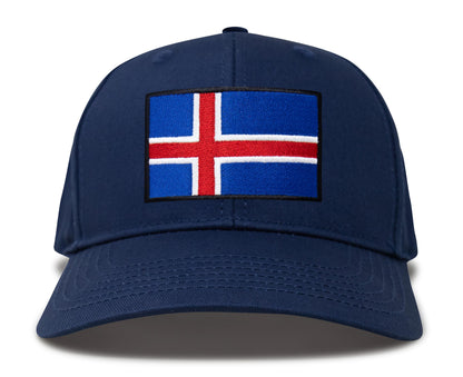 International Tie Iceland Flag Hat for Men and Women - Adjustable Snapback Trucker Baseball Cap (All Navy)